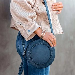 Navy Blue Vici Round Town Crossbody Bag